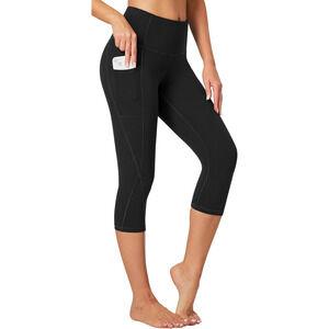 Women's High Waisted Capri Leggings with Pockets